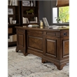 Pemberly Row Executive Desk with File Cabinets in Burnished Oak