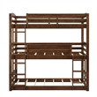 Pemberly Row Transitional Wood Twin over Twin Triple Bunk Bed in Mocha Brown