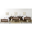 Pemberly Row Transitional Wood Twin over Twin Triple Bunk Bed in Mocha Brown