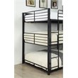 Pemberly Row Modern Metal Full Triple Bunk Bed in Sand Black