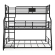 Pemberly Row Modern Metal Twin/Full/Queen Triple Bunk Bed in Black