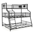 Pemberly Row Modern Metal Twin/Full/Queen Triple Bunk Bed in Black