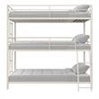 Pemberly Row Metal Triple Bunk Bed Bed for Kids Twin/Twin/Twin in White
