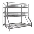 Pemberly Row Metal Triple Bunk Bed Bed for Kids Twin/Twin/Full in Silver