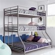 Pemberly Row Metal Triple Bunk Bed Bed for Kids Twin/Twin/Full in Silver