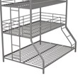 Pemberly Row Metal Triple Bunk Bed Bed for Kids Twin/Twin/Full in Silver