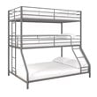 Pemberly Row Metal Triple Bunk Bed Bed for Kids Twin/Twin/Full in Silver