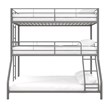 Pemberly Row Metal Triple Bunk Bed Bed for Kids Twin/Twin/Full in Silver