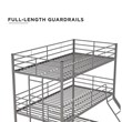 Pemberly Row Metal Triple Bunk Bed Bed for Kids Twin/Twin/Full in Silver