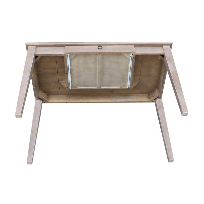 Pemberly Row Traditional Wood Writing Desk With Drawer in Unfinished Cream