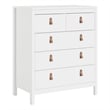Pemberly Row Modern 5-Drawer Engineered Wood 2 Types Handles Chest in White