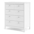 Pemberly Row Modern 5-Drawer Engineered Wood 2 Types Handles Chest in White