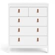 Pemberly Row Modern 5-Drawer Engineered Wood 2 Types Handles Chest in White