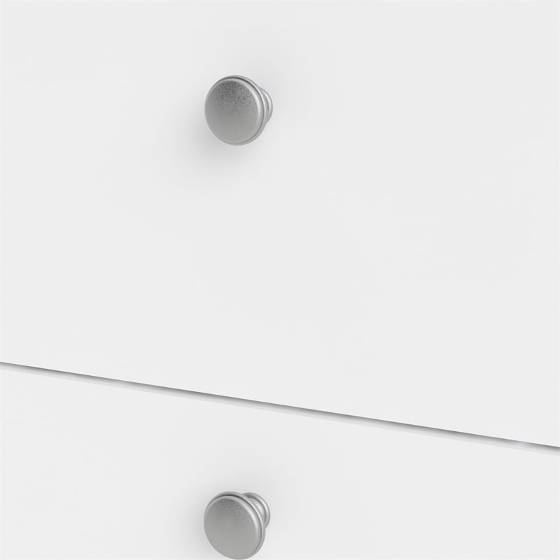 Pemberly Row Modern 5-Drawer Engineered Wood 2 Types Handles Chest in White