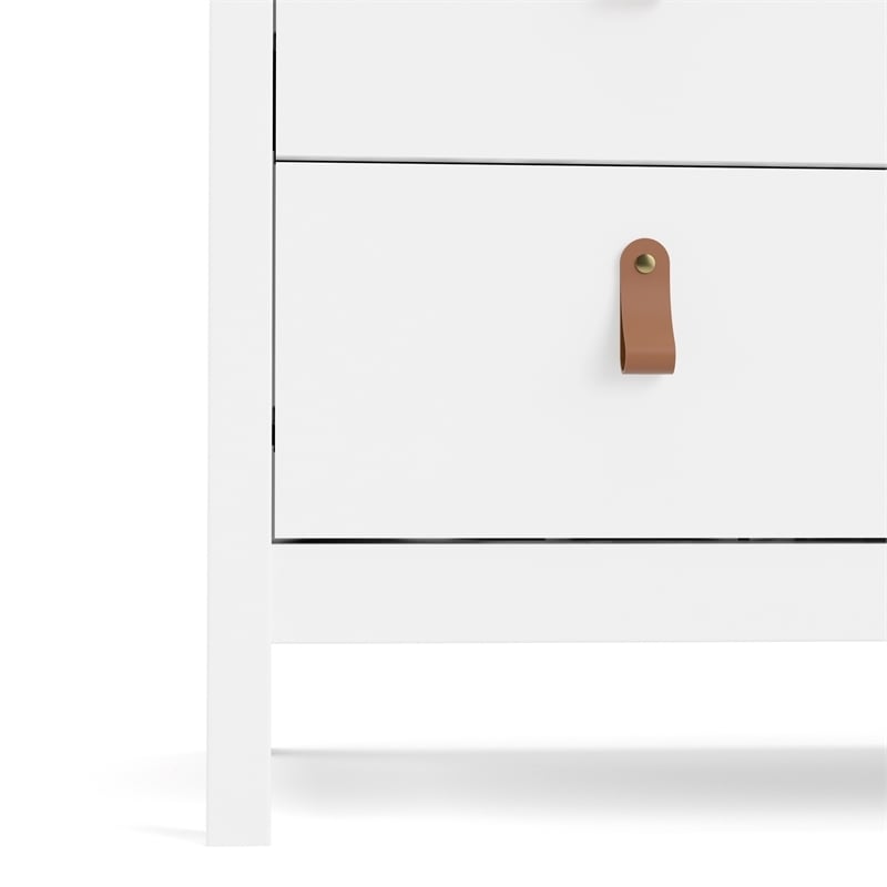 Pemberly Row Modern 5-Drawer Engineered Wood 2 Types Handles Chest in White