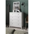 Pemberly Row Modern 5-Drawer Engineered Wood 2 Types Handles Chest in White