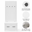 Pemberly Row Modern Farmhouse Wood Hall Tree in White Finish