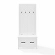 Pemberly Row Modern Farmhouse Wood Hall Tree in White Finish