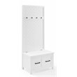 Pemberly Row Modern Farmhouse Wood Hall Tree in White Finish