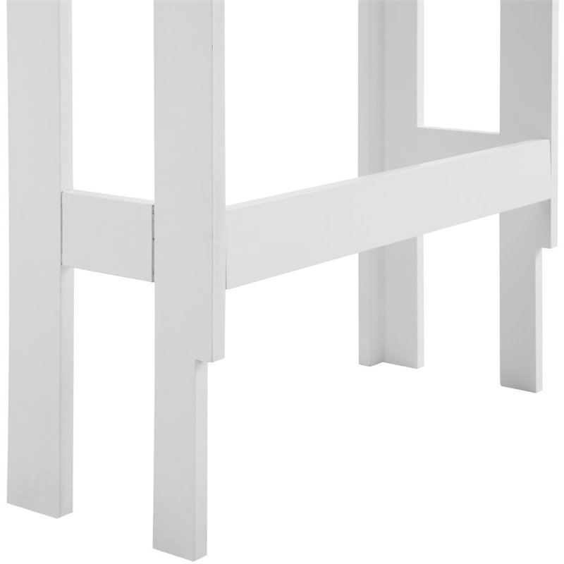 Pemberly Row Wood Spacesaver with Doors and Shelves in White/Nickel