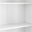 Pemberly Row Wood Spacesaver with Doors and Shelves in White/Nickel