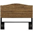 Pemberly Row Coastal Wood Queen Panel Headboard in Brown/Black