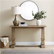 Pemberly Row Rectangular Top Farmhouse Wood Console Table in Rustic Brown