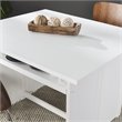 Pemberly Row Transitional Wood Top Convertible Table in White