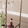 Pemberly Row Glass Mirrored Metal Bar Cart in Champagne Finish