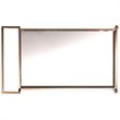 Pemberly Row Glass Mirrored Metal Bar Cart in Champagne Finish