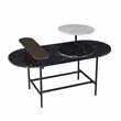 Pemberly Row Modern Metal-Faux Marble Cocktail Table in Black