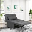 Pemberly Row Modern Fabric 4-in-1 Adjustable Folding Sofa Chair Bed in Gray