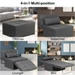 Pemberly Row Modern Fabric 4-in-1 Adjustable Folding Sofa Chair Bed in Gray
