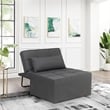 Pemberly Row Modern Fabric 4-in-1 Adjustable Folding Sofa Chair Bed in Gray