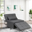 Pemberly Row Modern Fabric 4-in-1 Adjustable Folding Sofa Chair Bed in Gray