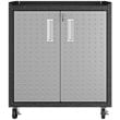 Pemberly Row 2-Door Modern Steel Metal Mobile Garage Cabinet in Gray