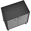 Pemberly Row 2-Door Modern Steel Metal Mobile Garage Cabinet in Gray