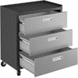 Pemberly Row 3-Drawer Modern Metal Mobile Garage Cabinet in Gray
