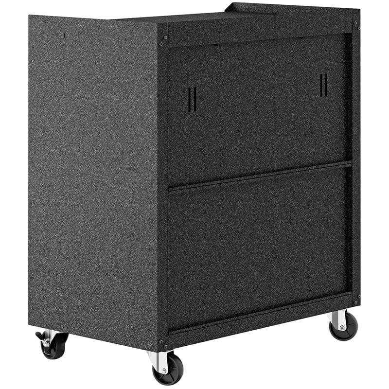 Pemberly Row 3-Drawer Modern Metal Mobile Garage Cabinet in Gray