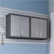 Pemberly Row Modern Metal Floating Garage Cabinets in Gray (Set of 2)