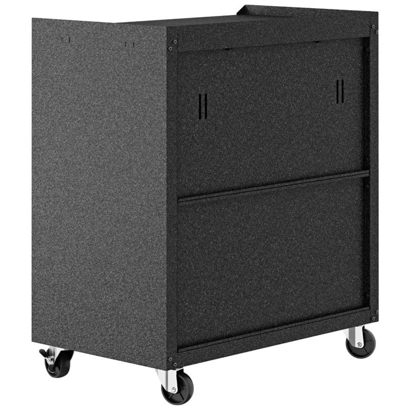 Pemberly Row 3-Piece Modern Metal Garage Cabinet & Worktable Set in Gray