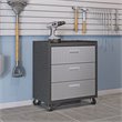 Pemberly Row 3-Piece Modern Metal Worktable & Garage Cabinet in Gray