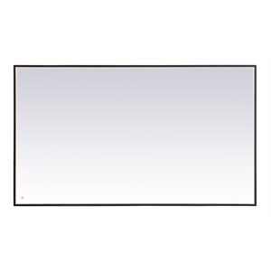 Pemberly Row 42x72&quot Modern Aluminum LED Mirror in Black Finish