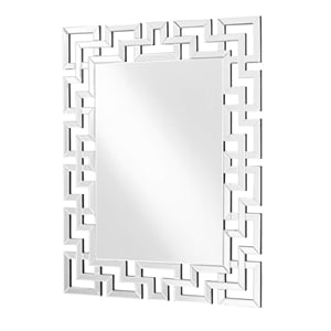 Pemberly Row 48&quot x 38&quot Contemporary Geometric Decorative Clear Mirror