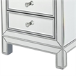 Pemberly Row Modern 7-Drawer Petite Mirrored Glass Lingerie Chest in Silver