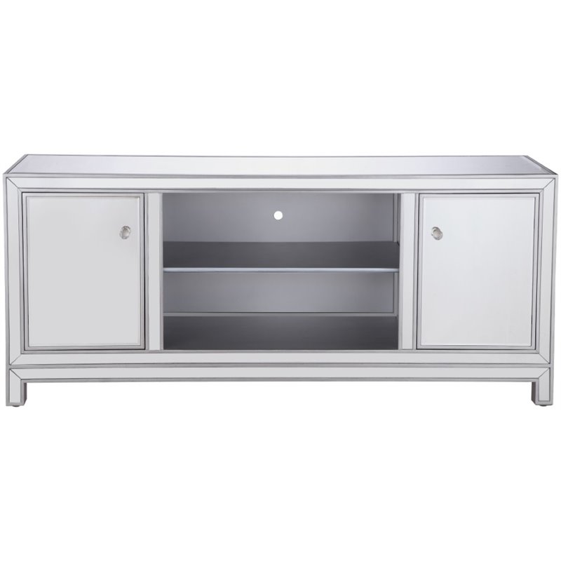 Pemberly Row Modern Glass TV stand for TVs up to 60