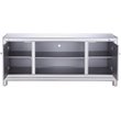 Pemberly Row Modern Glass TV stand for TVs up to 60