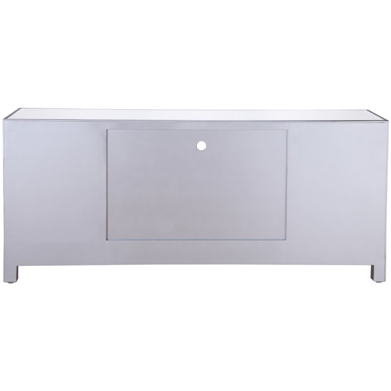 Pemberly Row Modern Glass TV stand for TVs up to 60