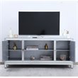 Pemberly Row Modern Glass TV stand for TVs up to 60