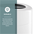 Pemberly Row Open Top Receptacle with Liner - 30 Gallon in White